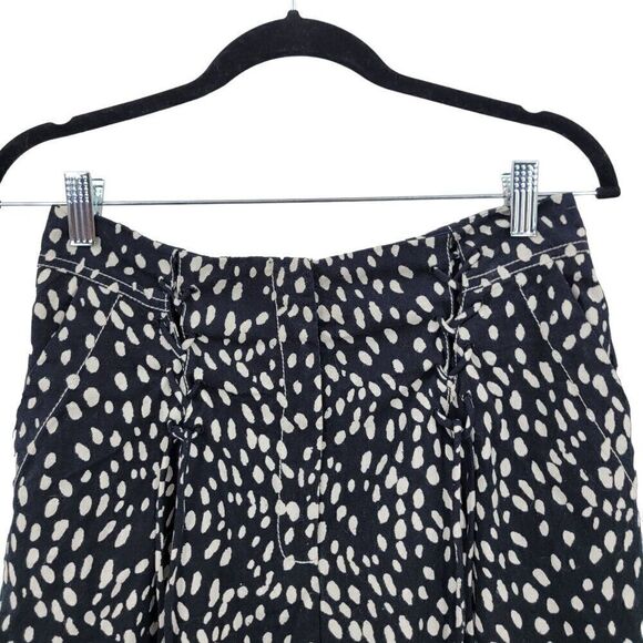 Free People Bennett Shorts 6 Black Polka Dot Wide Baggy Corset Pockets Cotton - Picture 11 of 12